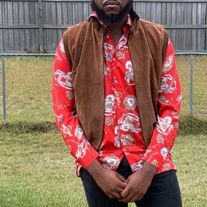 RED CHAIN FASHIONNOVA MEN DRESS SHIRT